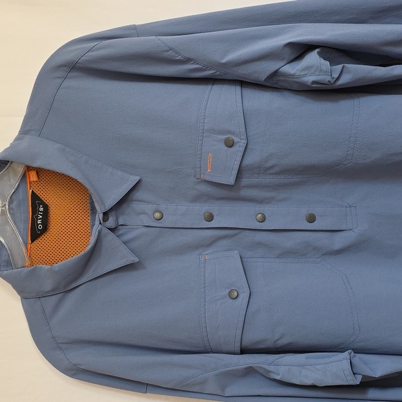 Orvis Trout Bum Blue Mens Vented Shirt.  Size XXL - Picture 2 of 14